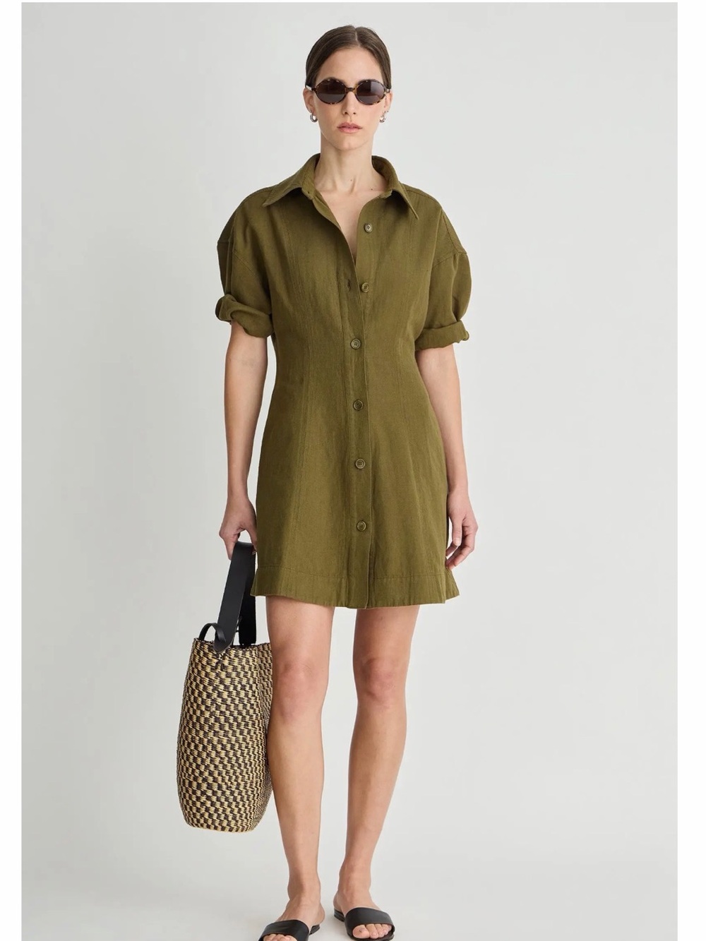 Apiece Apart Luz Mini Olive Dress
